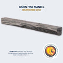 Lexington Hearth Cabin Pine 60" Hand-Painted Non-Combustible Weathered Gray Mantel Shelf Kit