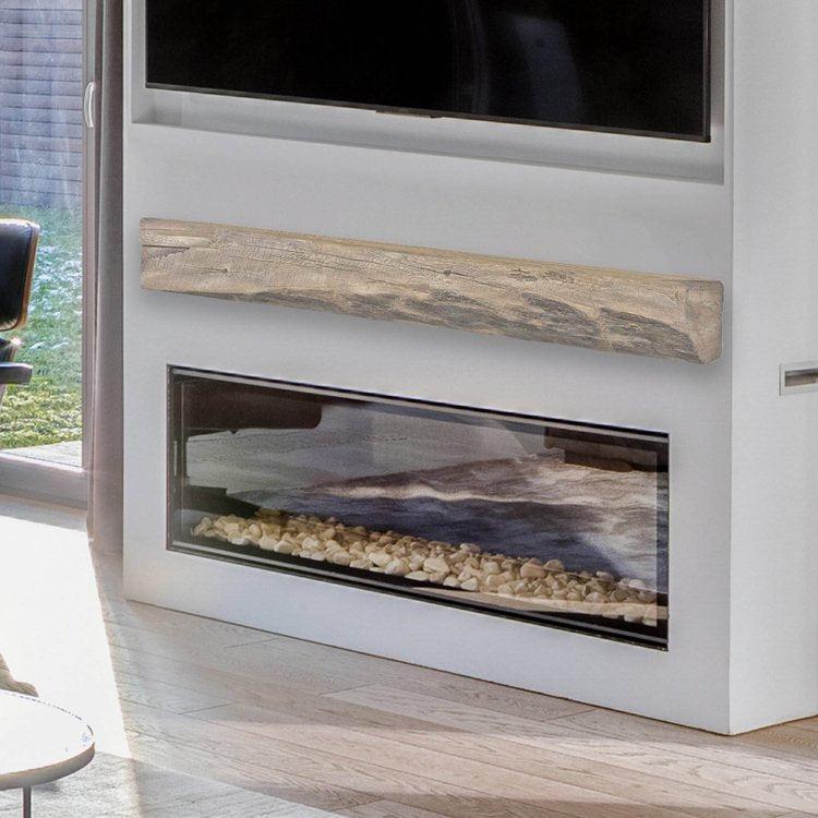 Lexington Hearth Cabin Pine 72" Handcrafted Non-Combustible Pale Honey Mantel Shelf Kit