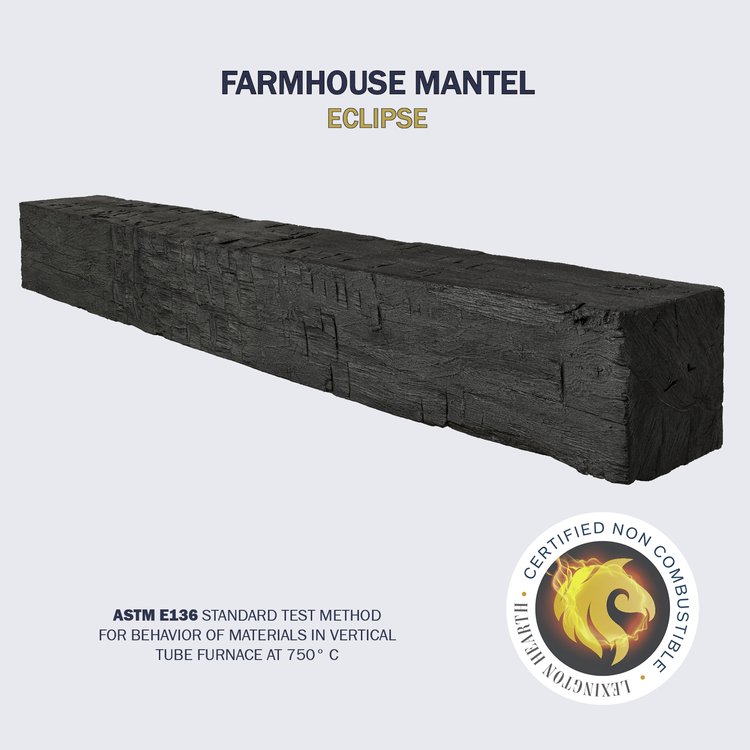 Lexington Hearth Farmhouse 84" Hand-Painted Non-Combustible Eclipse Mantel Shelf Kit