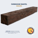 Lexington Hearth Farmhouse 72" Hand-Painted Non-Combustible Maduro Mantel Shelf Kit