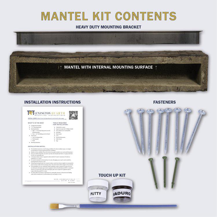 Lexington Hearth Farmhouse 84" Hand-Painted Non-Combustible Weathered Gray Mantel Shelf Kit