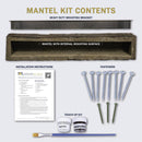 Lexington Hearth Farmhouse 84" Hand-Painted Non-Combustible Roasted Chestnut Mantel Shelf Kit