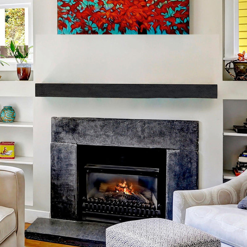 Lexington Hearth Flat Sawn Beam 60" Hand-Painted Non-Combustible Eclipse Mantel Shelf Kit