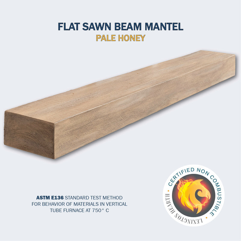 Lexington Hearth Flat Sawn Beam 60" Hand-Painted Non-Combustible Pale Honey Mantel Shelf Kit