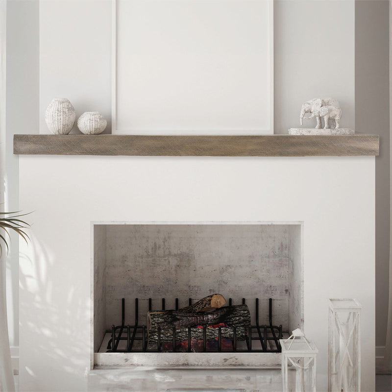 Lexington Hearth Flat Sawn Beam 60" Hand-Painted Non-Combustible Pale Honey Mantel Shelf Kit