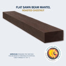 Lexington Hearth Flat Sawn Beam 60" Hand-Painted Non-Combustible Roasted Chestnut Mantel Shelf Kit