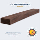 Lexington Hearth Flat Sawn Beam 72" Handcrafted Non-Combustible Maduro Mantel Shelf Kit