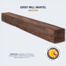 Lexington Hearth Grist Mill 60" Handcrafted Non-Combustible Maduro Mantel Shelf Kit