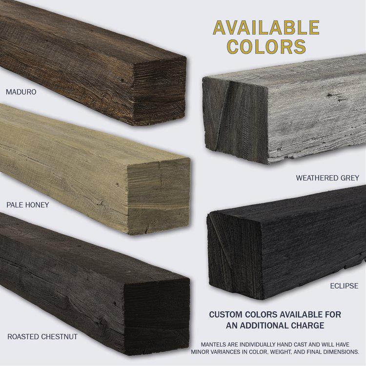 Lexington Hearth Grist Mill 60" Handcrafted Non-Combustible Roasted Chestnut Mantel Shelf Kit