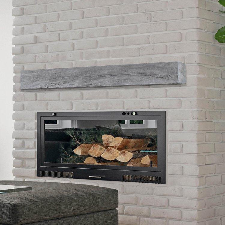 Lexington Hearth Grist Mill 60" Hand-Painted Non-Combustible Weathered Gray Mantel Shelf Kit