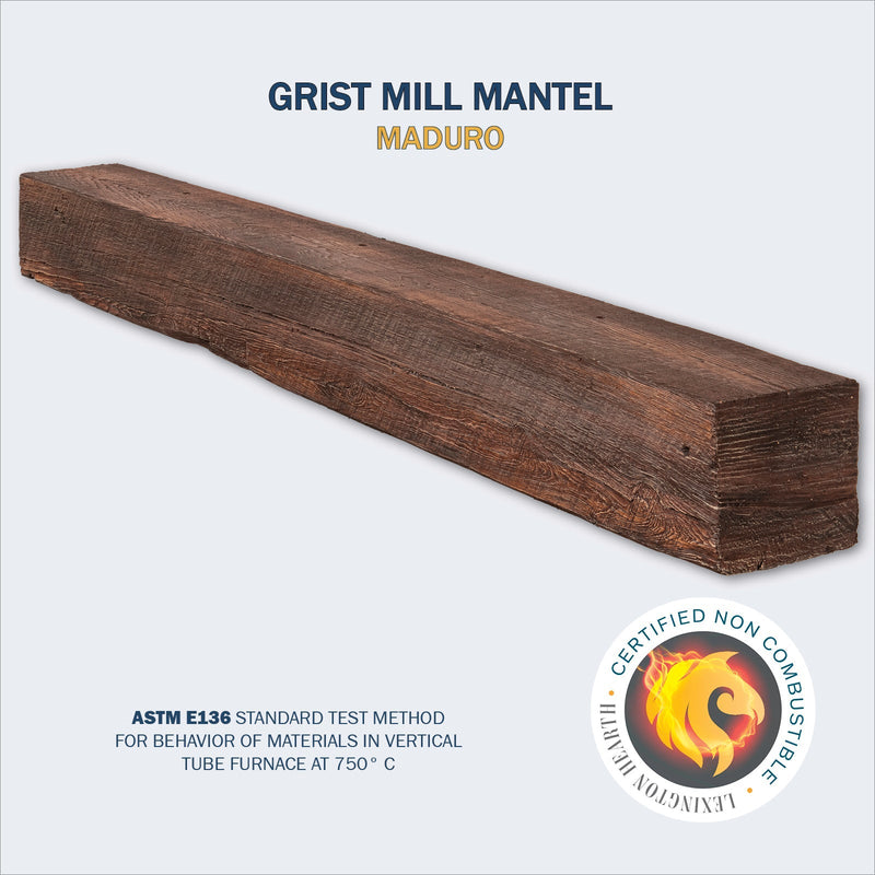 Lexington Hearth Grist Mill 72" Handcrafted Non-Combustible Maduro Mantel Shelf Kit