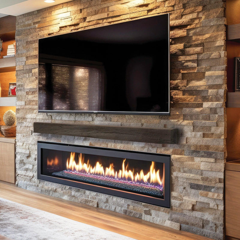 Lexington Hearth Grist Mill 72" Handcrafted Non-Combustible Roasted Chestnut Mantel Shelf Kit