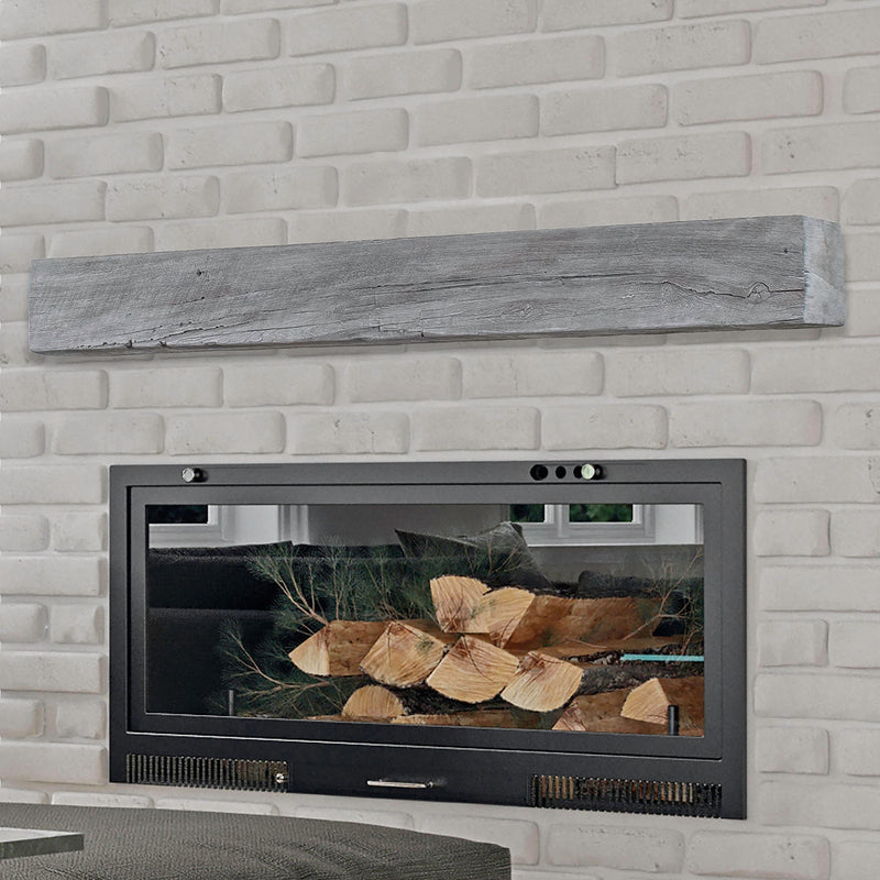 Lexington Hearth Grist Mill 72" Handcrafted Non-Combustible Weathered Gray Mantel Shelf Kit