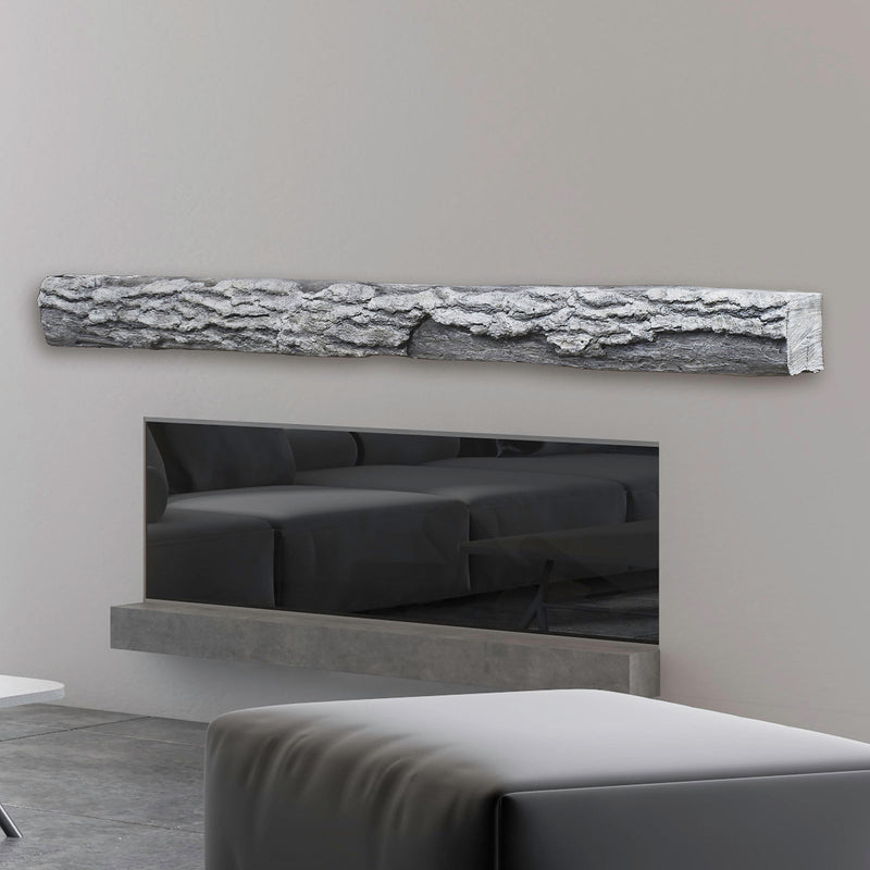 Lexington Hearth Half-Round Sleeper 60" Handcrafted Non-Combustible Weathered Gray Mantel Shelf Kit