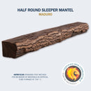 Lexington Hearth Half-Round Sleeper 72" Handcrafted Non-Combustible Maduro Mantel Shelf Kit