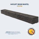Lexington Hearth Hayloft Beam 60" Handcrafted Non-Combustible Eclipse Mantel Shelf Kit
