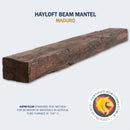 Lexington Hearth Hayloft Beam 60" Handcrafted Non-Combustible Maduro Mantel Shelf Kit
