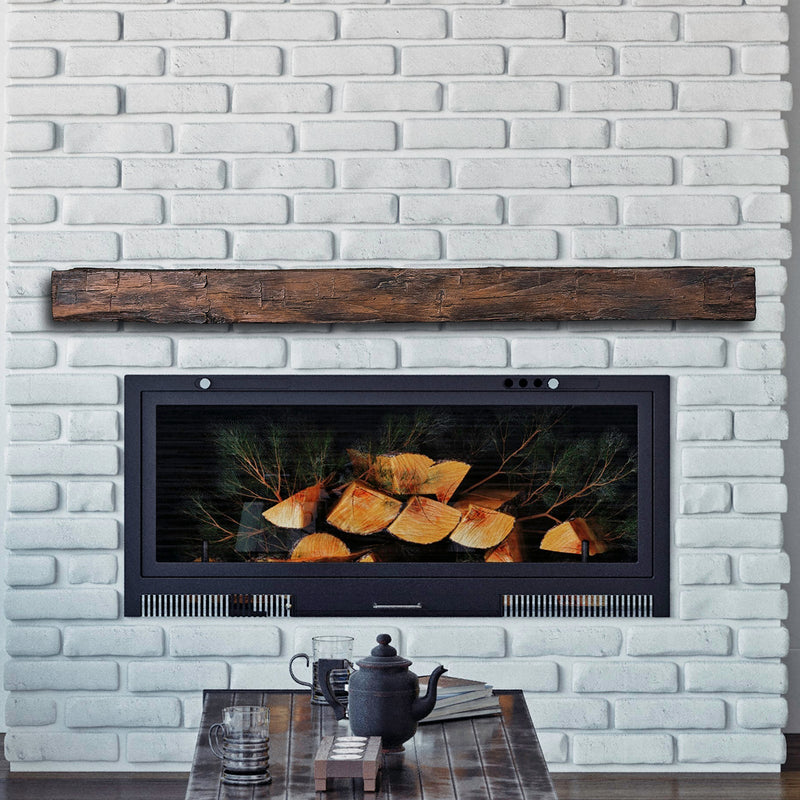 Lexington Hearth Hayloft Beam 60" Handcrafted Non-Combustible Maduro Mantel Shelf Kit