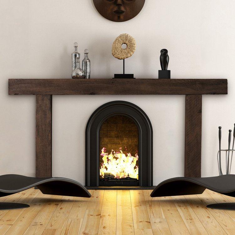 Lexington Hearth Hitching Post 3-Piece Non-Combustible Maduro Mantel Surround Kit with Hand-Painted Finish