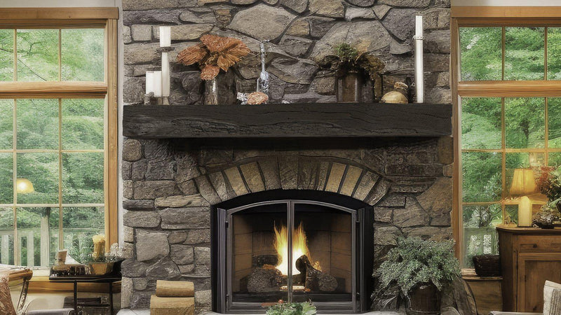 Lexington Hearth Rickhouse 60" Handcrafted Non-Combustible Roasted Chestnut Mantel Shelf Kit