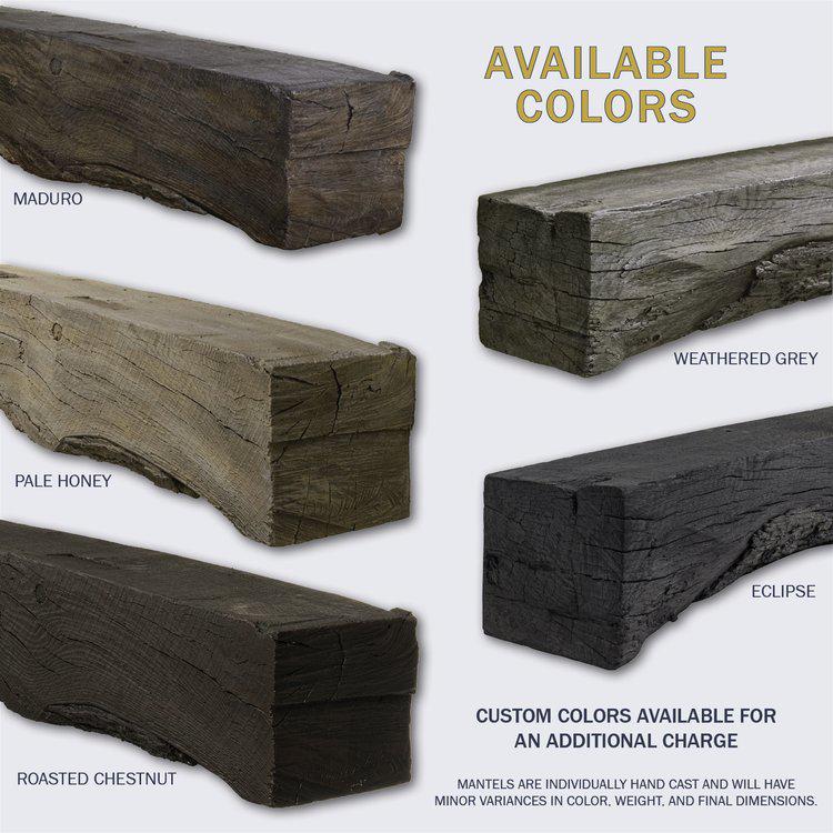 Lexington Hearth Rickhouse 72" Handcrafted Non-Combustible Roasted Chestnut Mantel Shelf Kit