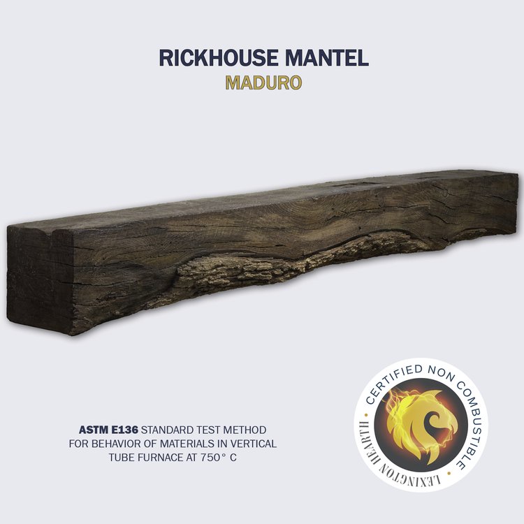 Lexington Hearth Rickhouse 72" Handcrafted Non-Combustible Maduro Mantel Shelf Kit