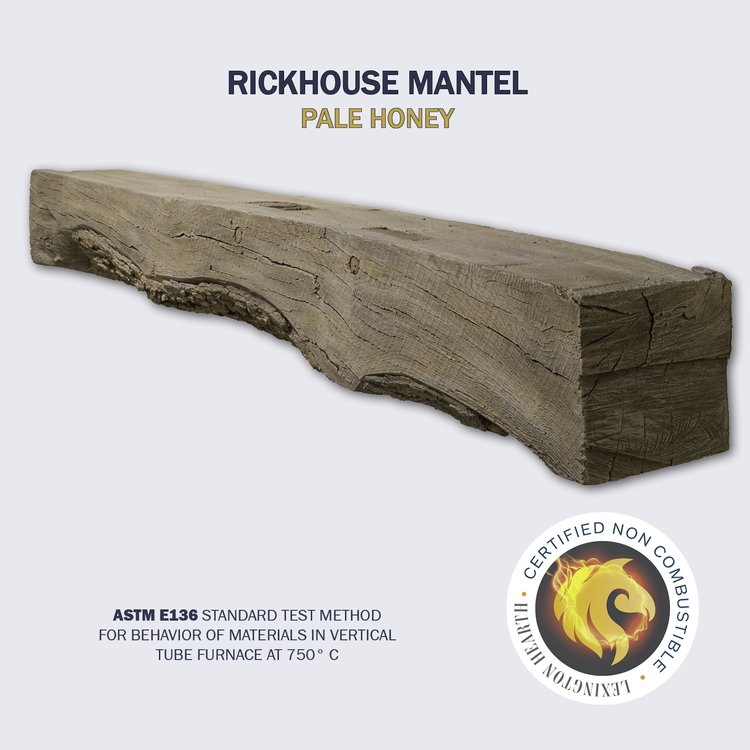 Lexington Hearth Rickhouse 72" Hand-Painted Non-Combustible Pale Honey Mantel Shelf Kit