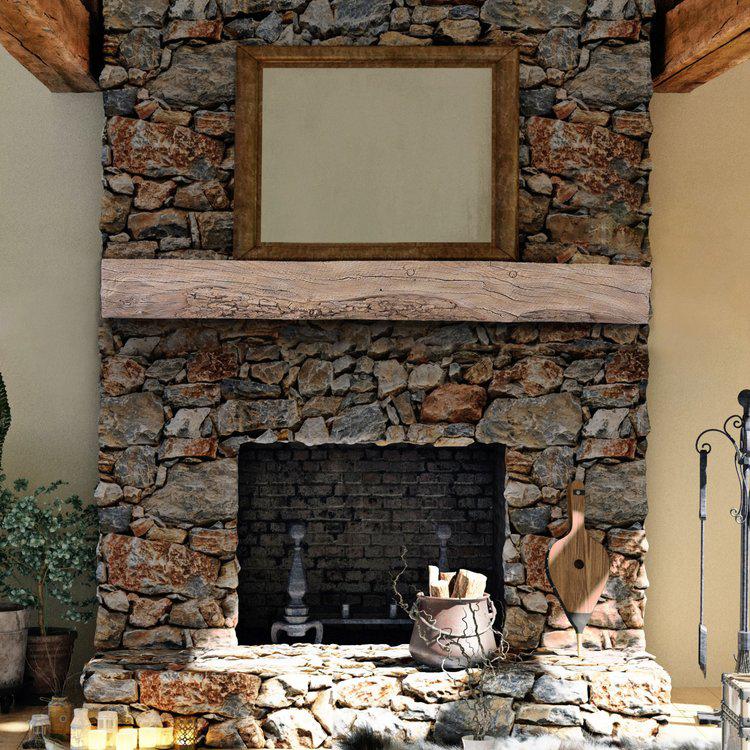 Lexington Hearth Rickhouse 72" Hand-Painted Non-Combustible Pale Honey Mantel Shelf Kit