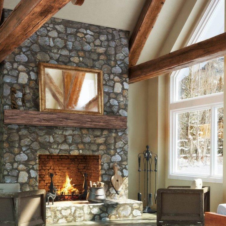 Lexington Hearth Tobacco Barn 60" Handcrafted Non-Combustible Maduro Mantel Shelf Kit