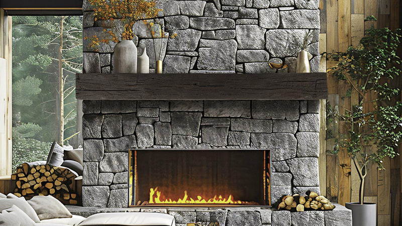 Lexington Hearth Tobacco Barn 60" Hand-Painted Non-Combustible Roasted Chestnut Mantel Shelf Kit