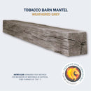 Lexington Hearth Tobacco Barn 60" Handcrafted Non-Combustible Weathered Gray Mantel Shelf Kit