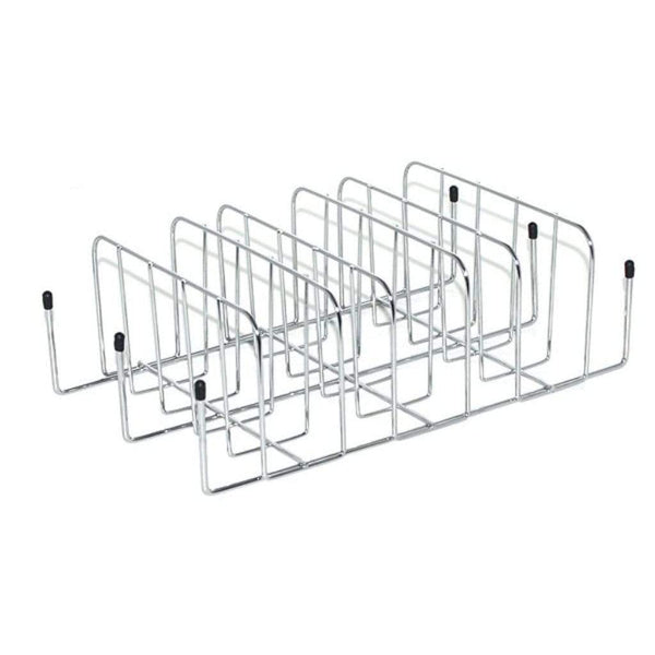 MHP 12" Nickel-Plated Steel Rib & Potato Rack – Holds 6 Racks and Potatoes