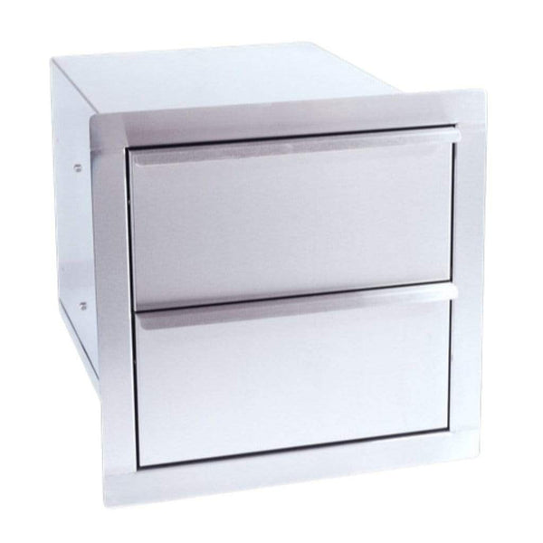 MHP 17" Built-In Stainless Steel Double Drawer with Convenient Outdoor Storage