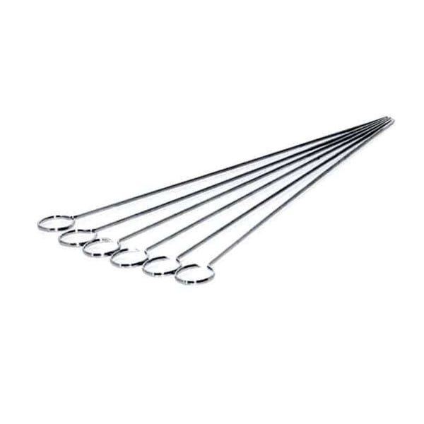 MHP 19" Nickel-Plated Skewer Set – 6 Piece Non-Rotating Design