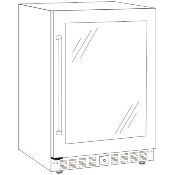 MHP 24” Outdoor Rated Stainless Steel/Glass Door Refrigerator with Touchpad Temperature Control