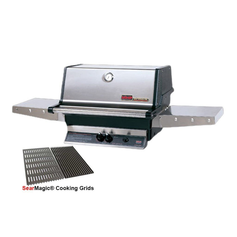 MHP TJK 2 Gas Grill Head with Patented “H” Dual Burners and 2 Stainless Steel Shelves