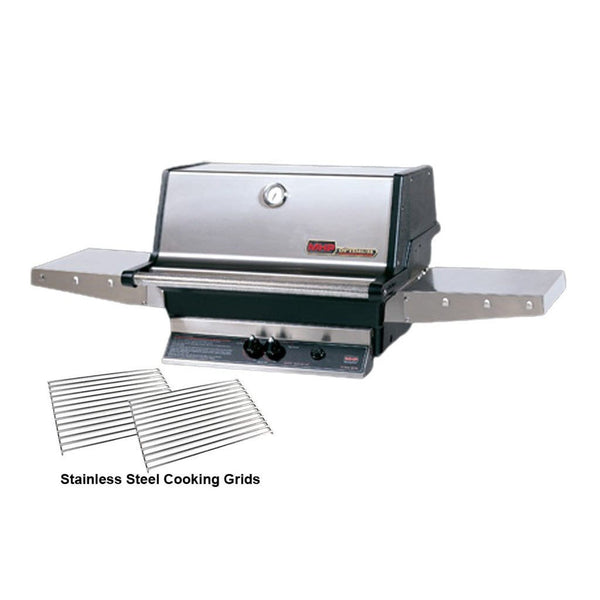MHP TJK 2 Gas Grill Head with Patented “H” Dual Burners and 2 Stainless Steel Shelves