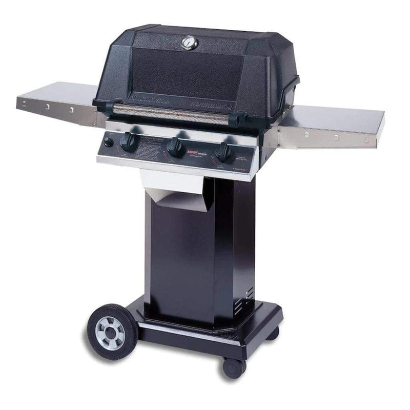 MHP W3G4 Tri-Burn Gas Grill Head with SearMagic Cooking Grids and 2 Stainless Steel Shelves
