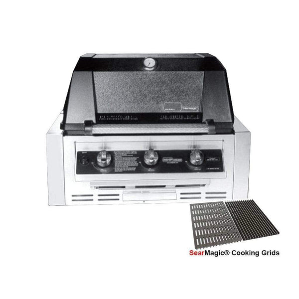 MHP W3G4LS Infrared Built-In Gas Grill with Cast Stainless Steel Oval Burners