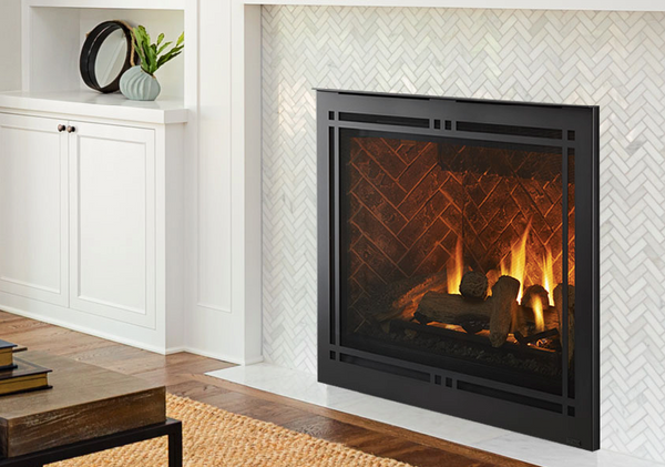 Majestic Meridian Platinum Finish IntelliFire Touch Ignition System 36 Inch Direct Vent Gas Fireplace 