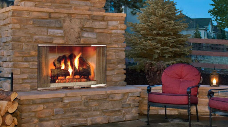Majestic Outdoor Stainless Steel Wood Burning Fireplace 42" Montana Traditional