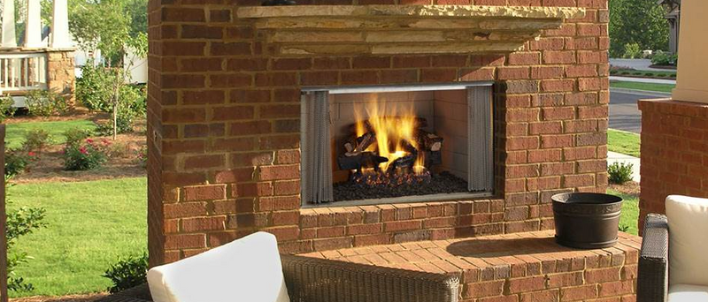 Majestic Outdoor Wood Burning Fireplace 36" Villawood Traditional