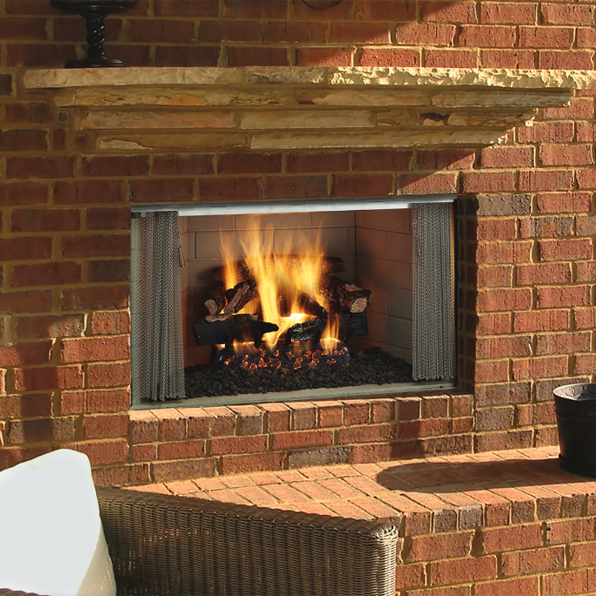 Majestic Outdoor Wood Burning Fireplace 42" Villawood Traditional
