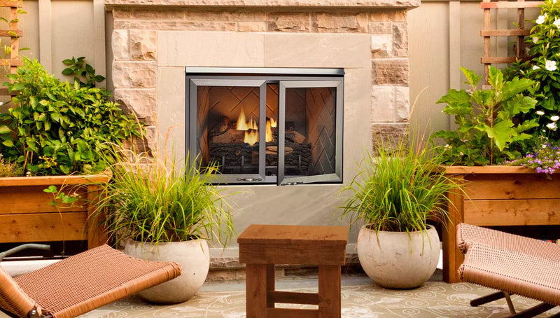 Majestic Vesper Traditional 36" Outdoor Vent Free Gas Fireplace Firebox VOFB36