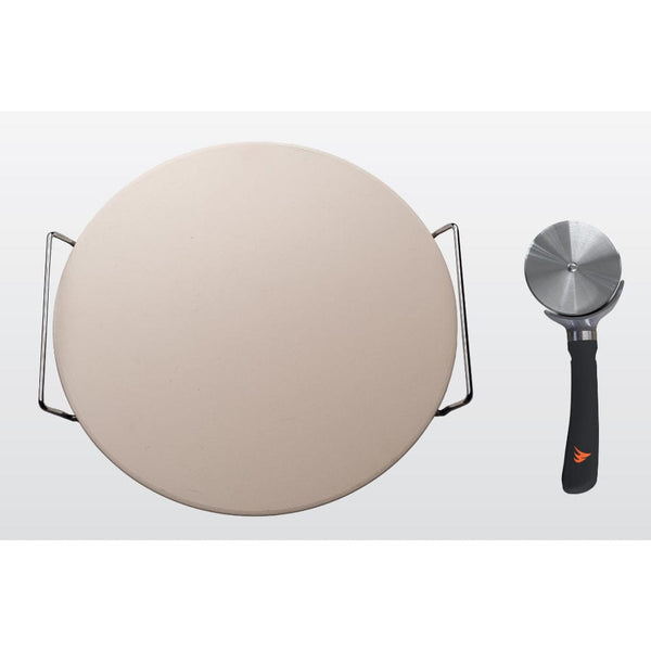 Memphis 13" Pizza Stone Set with Cutter – High-Heat Cordierite Design