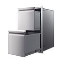 Memphis 15" Double Access Stainless Steel Drawer Stack with Easy-Touch
