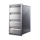 Memphis 15" Quadruple Access Stainless Steel Drawer Stack with Soft-Close Drawers