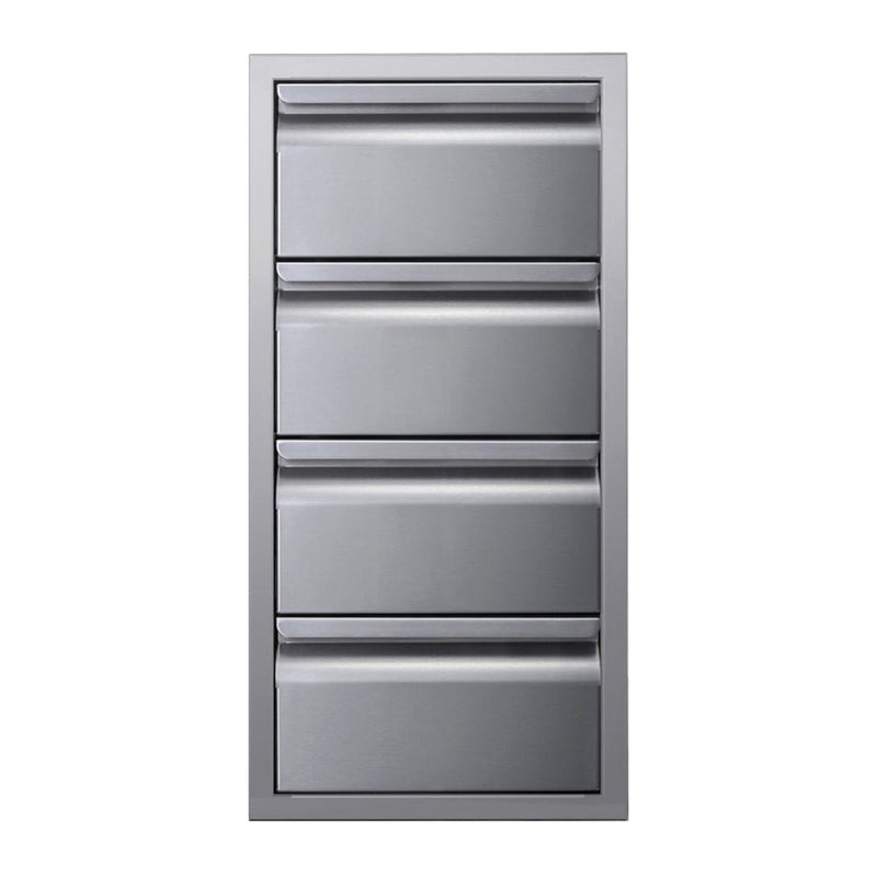 Memphis 15" Quadruple Access Stainless Steel Drawer Stack with Soft-Close Drawers