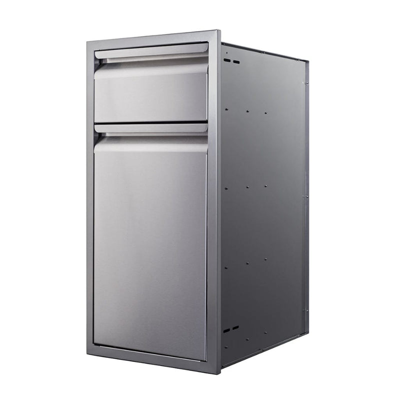 Memphis 15" Stainless Steel Drawer with Trash Bin – Soft-Close Access

