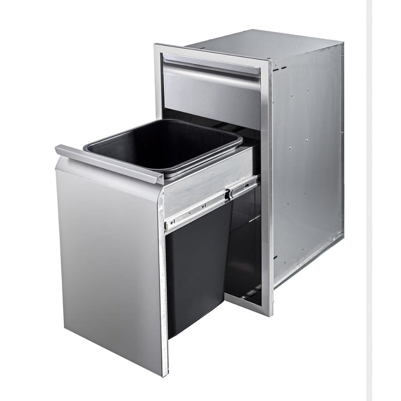 Memphis 15" Stainless Steel Drawer with Trash Bin – Soft-Close Access

